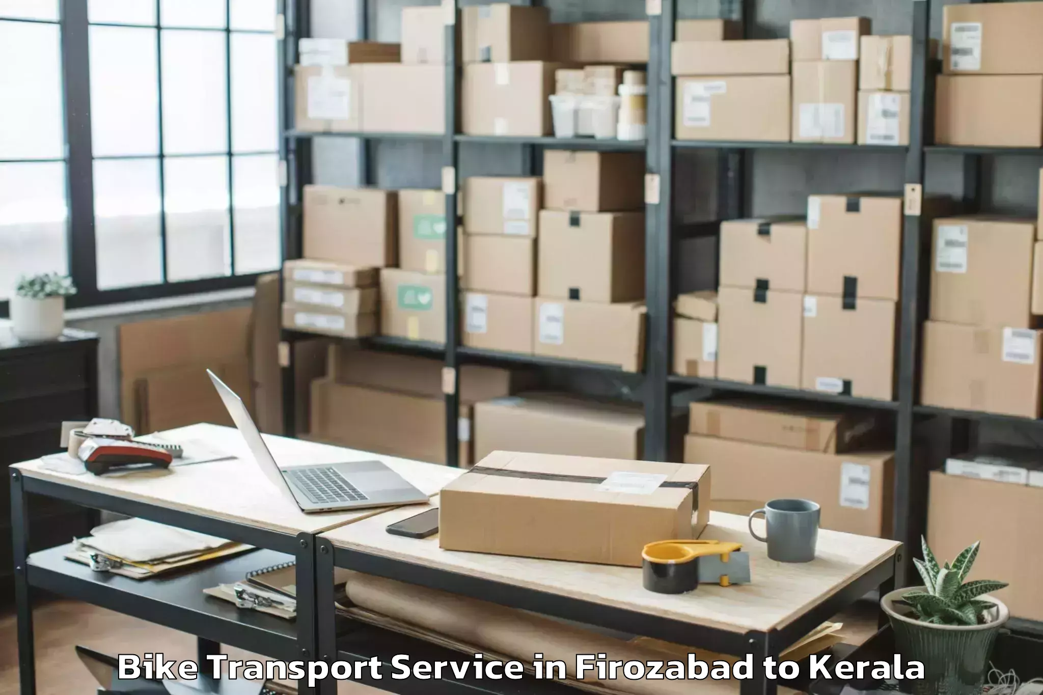 Professional Firozabad to Venjaramoodu Bike Transport